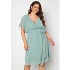 Goddiva Curve Flutter Sleeve Chiffon Midi Dress