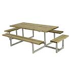 Plus Picknickbord Basic med Extra Sittplatser Tryckimpregnerat Trä 185813-1P