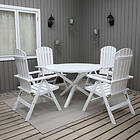 Baltic Garden Matgrupp Scottsdale Ø112 Med 4 Kungshamn Stolar SCOTTSDALE-KUNGSHAMN round D112 set white 500567-6