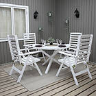 Baltic Garden Matgrupp Scottsdale Ø112 Med 4 Båstad Stolar SCOTTSDALE-BASTAD round D112 set white 500570-6