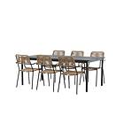 Venture Home Matgrupp Modena med 6 Lindos Stolar Dining Table- Black Aluminium 200*100cm _1+ GR22717