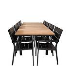 Venture Home Matgrupp Meya med 8 Lova Matstolar Mexico Dining Table 160/240*90 Svart Teak+Levels Chair ( GR18888