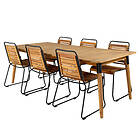 Venture Home Matgrupp Julle med 6 Boy Matstolar Julian Dining Table Acasia 210*100cm+Bois Chair GR21337