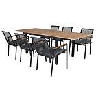 Venture Home Matgrupp Perla med 6 Douglas Matstolar Panama Table 160/240 Black/Teak+Dallas Dining Chair_6 GR21747
