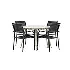 Venture Home Matgrupp Lina med 4 Santorini Stolar Dining Table Beige Round 120 cm _1+ Arm C GR22741