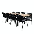 Venture Home Matgrupp Mendi med 8 Julle Stolar MexicoTable160/240*90-JulianDiningChair-BlackSteel/Rope_8 GR21787