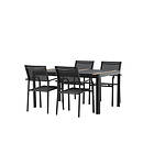 Venture Home Matgrupp Togo med 4 Santorini Stolar Dining Table- Black Teak Allu 150*100 _1 GR22765