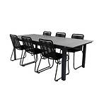 Venture Home Matgrupp Lova 224 med 6 Leon Stapelbara Matstolar Levels Table 229/310 Black/Grey+Lindos Stacking Chair Bl GR21655