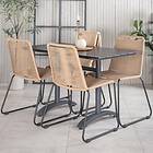 Venture Home Matgrupp Denver med 4 Lindos Stolar 70*120 Black/Black+Lindos Stacking Chair Alu GR21667