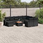 vidaXL Loungegrupp för trädgården m. dynor 11 delar konstrotting svart 3224410