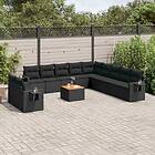 vidaXL Loungegrupp med dynor 12 delar svart konstrotting 3224641