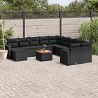 vidaXL Loungegrupp med dynor 12 delar svart konstrotting 3224417