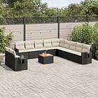 vidaXL Loungegrupp med dynor 12 delar svart konstrotting 3224642