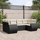 vidaXL Loungegrupp med dynor 6 delar svart konstrotting 3221775