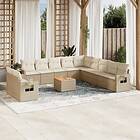 vidaXL Soffgrupp för trädgården 12 delar med dynor beige konstrotting 3224644
