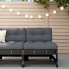 vidaXL Mittensoffa svart massiv furu 825482