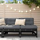 vidaXL Mittensoffor med dynor 2 st svart massiv furu 825580