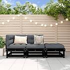 vidaXL Loungegrupp 3 delar svart massiv furu 825412