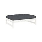 vidaXL Fotpall för trädgården vit 120x80 cm massiv furu 825738