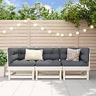 vidaXL Loungegrupp för trädgården 3 delar vit massiv furu 825416