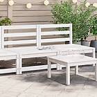 vidaXL Trädgårdssoffa utan armstöd 2 st vit 70x70x67 cm massiv furu 837922