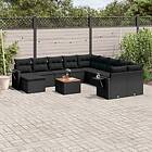vidaXL Loungegrupp med dynor 12 delar svart konstrotting 3224858