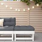 vidaXL Fotpall med dyna för trädgården vit massiv furu 825437