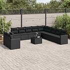 vidaXL Loungegrupp med dynor 12 delar svart konstrotting 3251532