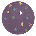 Livone Happy Rugs Fame barnmatta lila/multi runda