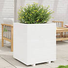 vidaXL Odlingslåda vit 60x60x72,5 cm massiv furu