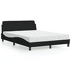 vidaXL Säng med madrass svart 120x200 cm tyg