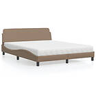 vidaXL Säng med madrass cappuccino 160x200 cm konstläder
