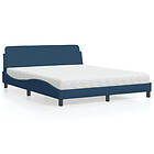vidaXL Säng med madrass blå 160x200 cm tyg