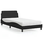 vidaXL Säng med madrass svart 100x200 cm konstläder