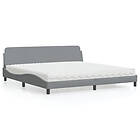 vidaXL Säng med madrass ljusgrå 200x200 cm tyg