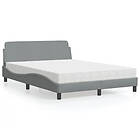 vidaXL Säng med madrass ljusgrå 140x190 cm tyg