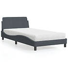 vidaXL Säng med madrass mörkgrå 100x200 cm sammet