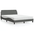 vidaXL Säng med madrass mörkgrå 120x200 cm tyg