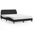 vidaXL Säng med madrass svart 120x200 cm konstläder