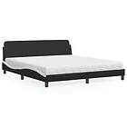 vidaXL Säng med madrass svart och vit 180x200 cm konstläder