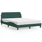 vidaXL Säng med madrass mörkgrön 120x200 cm sammet
