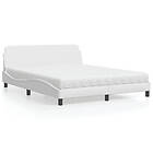 vidaXL Säng med madrass vit 160x200 cm konstläder