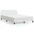 vidaXL Säng med madrass vit 140x190 cm konstläder