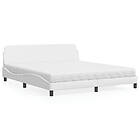 vidaXL Säng med madrass vit 180x200 cm konstläder