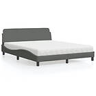 vidaXL Säng med madrass mörkgrå 160x200 cm tyg