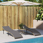 vidaXL Solsängar 2 st med dynor beige konstrotting 3277305