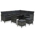 vidaXL Loungegrupp med dynor 4 delar konstrotting grå 48146