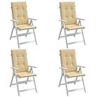 vidaXL Stolsdynor högt ryggstöd 4 st melerad beige 120x50x4 cm tyg 4002422
