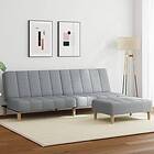 vidaXL Bäddsoffa 2-sits med fotpall ljusgrå tyg 3258085