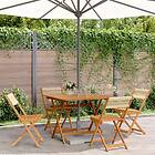 vidaXL Matgrupp för trädgården 5delar beige polypropen och massivt trä 3281783